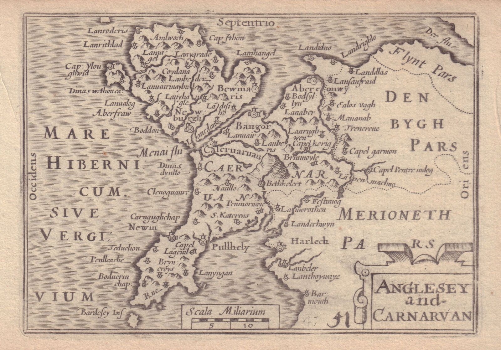 Anglesey and Carnarvan by van den Keere.